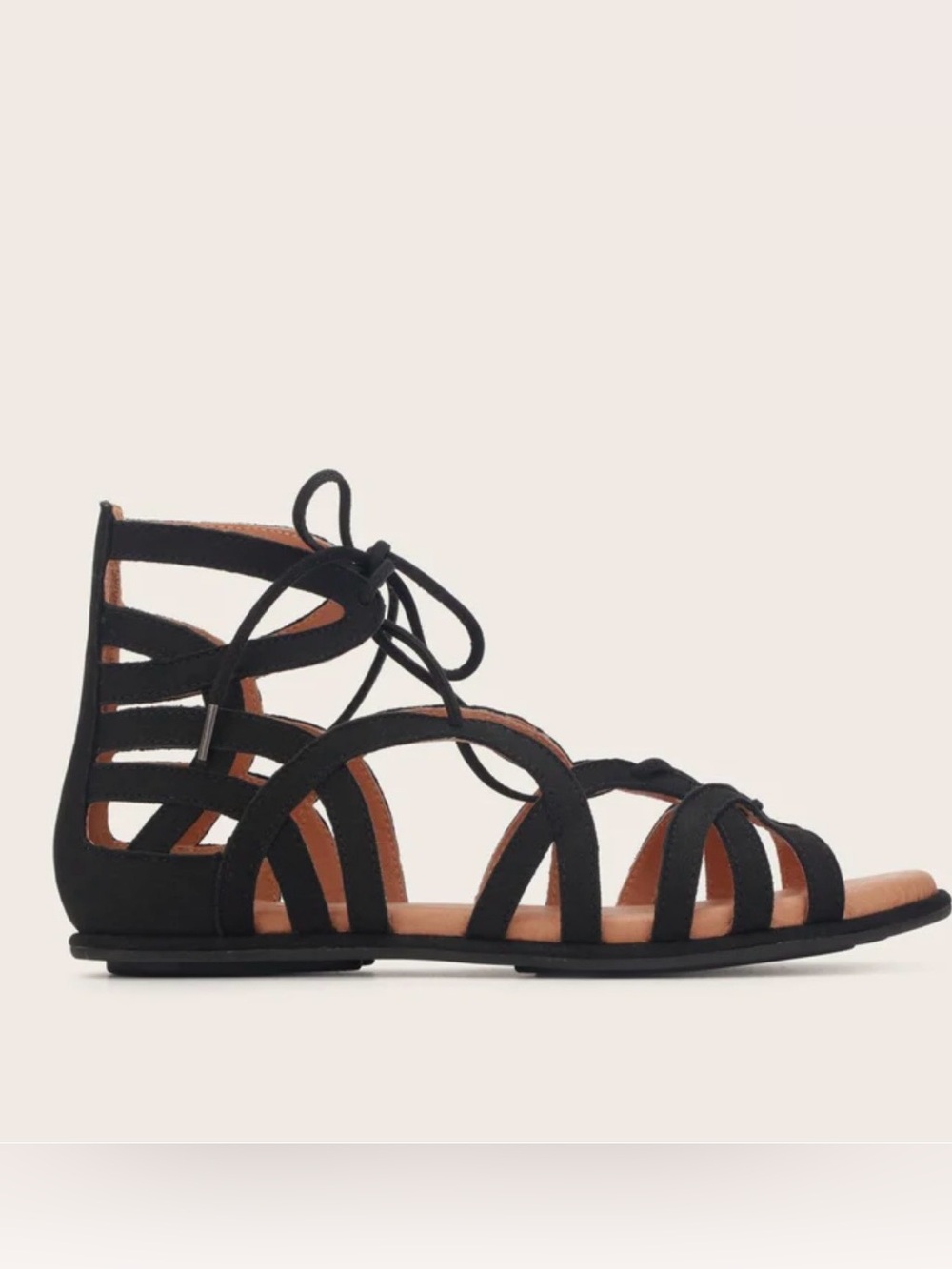 Black Lace-Up Strappy Gladiator Sandals - Women